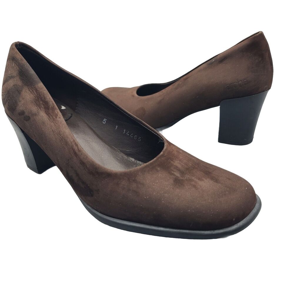 Arche womens Shoes pumps Heels Brown Suede Leather France sz 7 Used